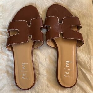 Women's Brown Slide Sandals - Casual Leather bought at Tuckernuck